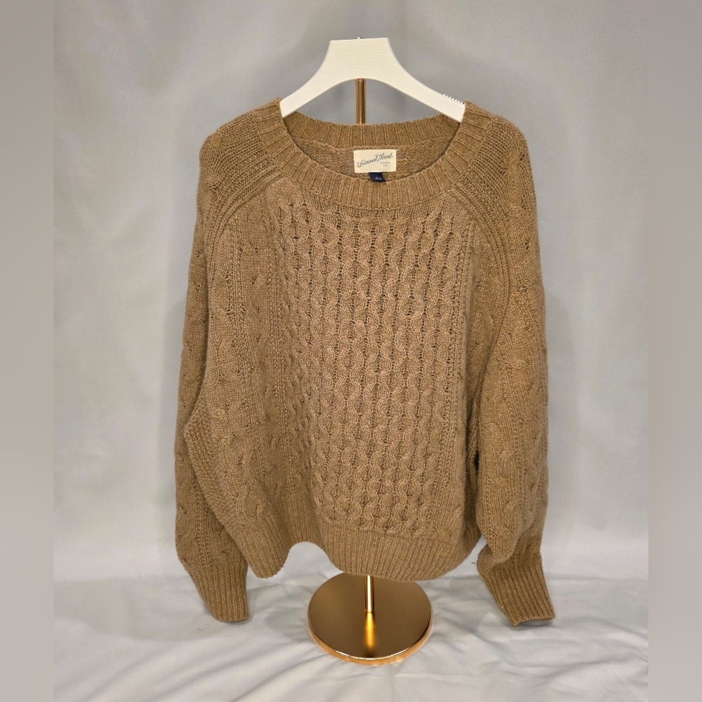 Universal Thread Cable Knit Burnt Orange Sweater